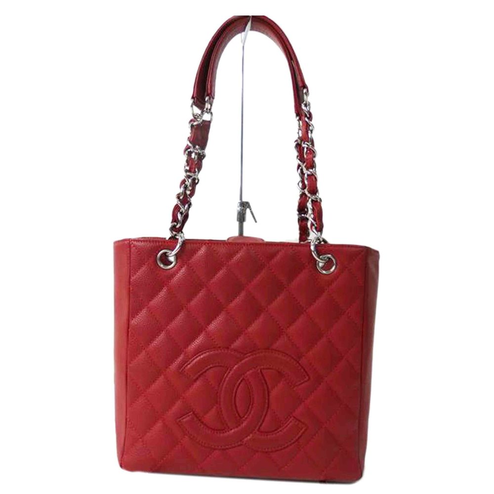 Chanel Cocomark PST Tote Bag Caviar Red